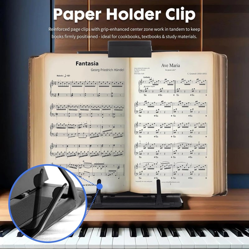 Forever Lover Resulzon Paper Stand Document Holder with 7 Adjustable Positions, Paper Holder Stand for Desk When Typing for Reading A4 Letter, Books, Receipts, Sheet Music, Textbooks - Image 5